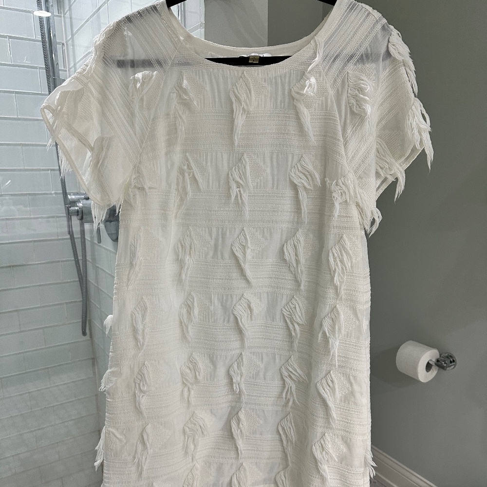 AYR White cotton shift dress size small